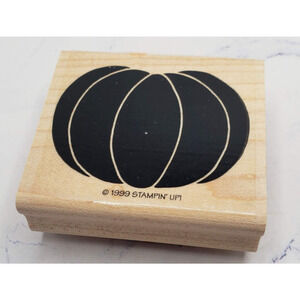Stampin up Fat Pumpkin Squash Gourd Wood Mounted Rubber Stamp